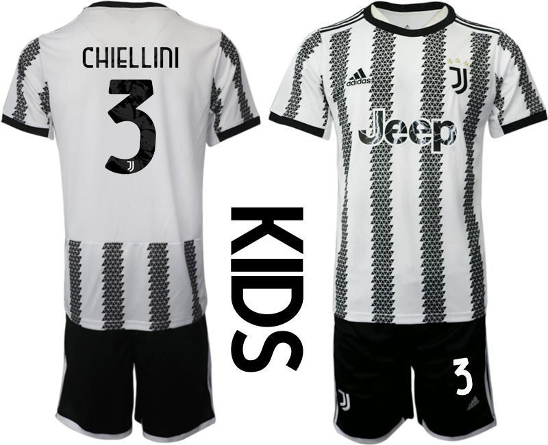 Youth 2022-2023 Club Juventus FC home white 3 Soccer Jersey